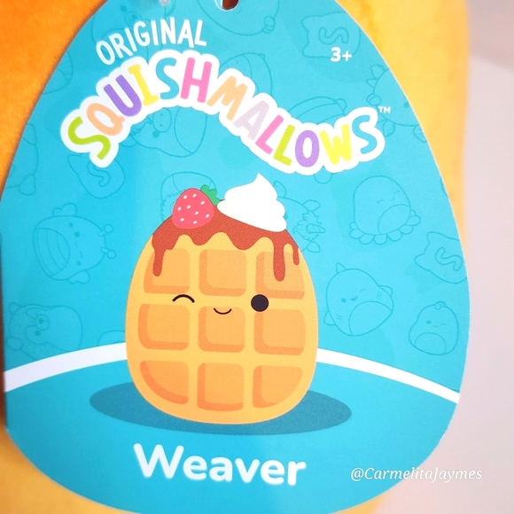 WEAVER 🧇 Waffle w Strawberry Maple Syrup & Whipped Cream Original Squishmallow - Picture 2 of 8